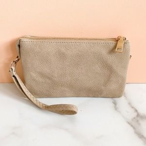Vegan Leather Crossbody Bag + Wristlet
